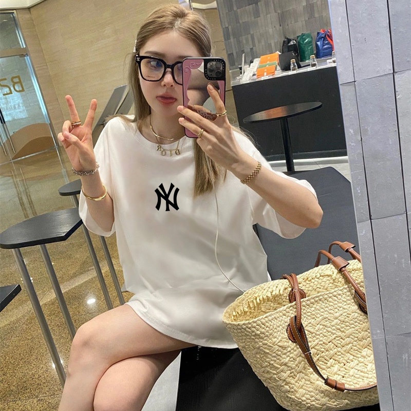 Áo thun MLB form rộng phong cách unisex phông NY basic nam nữ tay lỡ chất liệu cotton oversize LOIX