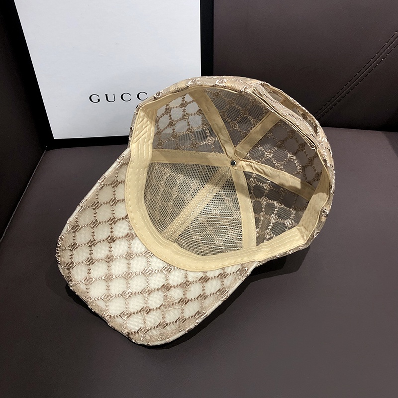Mũ lưới thêu họa tiết hình học thời trang mùa hè cho nữ