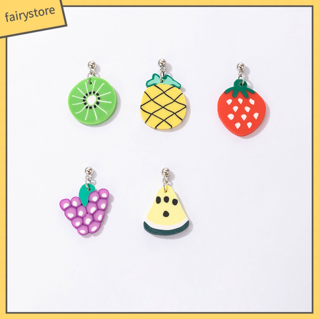 Set 5 Đôi Bông Tai Hình Trái Cây Dễ Thương Cho Nữ [Fairy1]