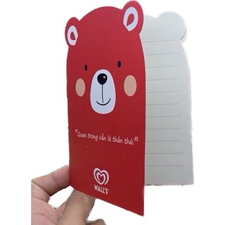 Sổ note sổ tay hình gấu dễ thương cầm tay