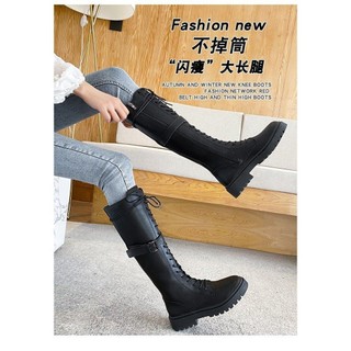 [ORDER] BOOTS CHIẾN BINH CỔ CAO ĐAN DÂY BÓNG PHỐI QUAI SANG CHẢNH GÓT 5 PHÂN (có hình thật ở cuối)