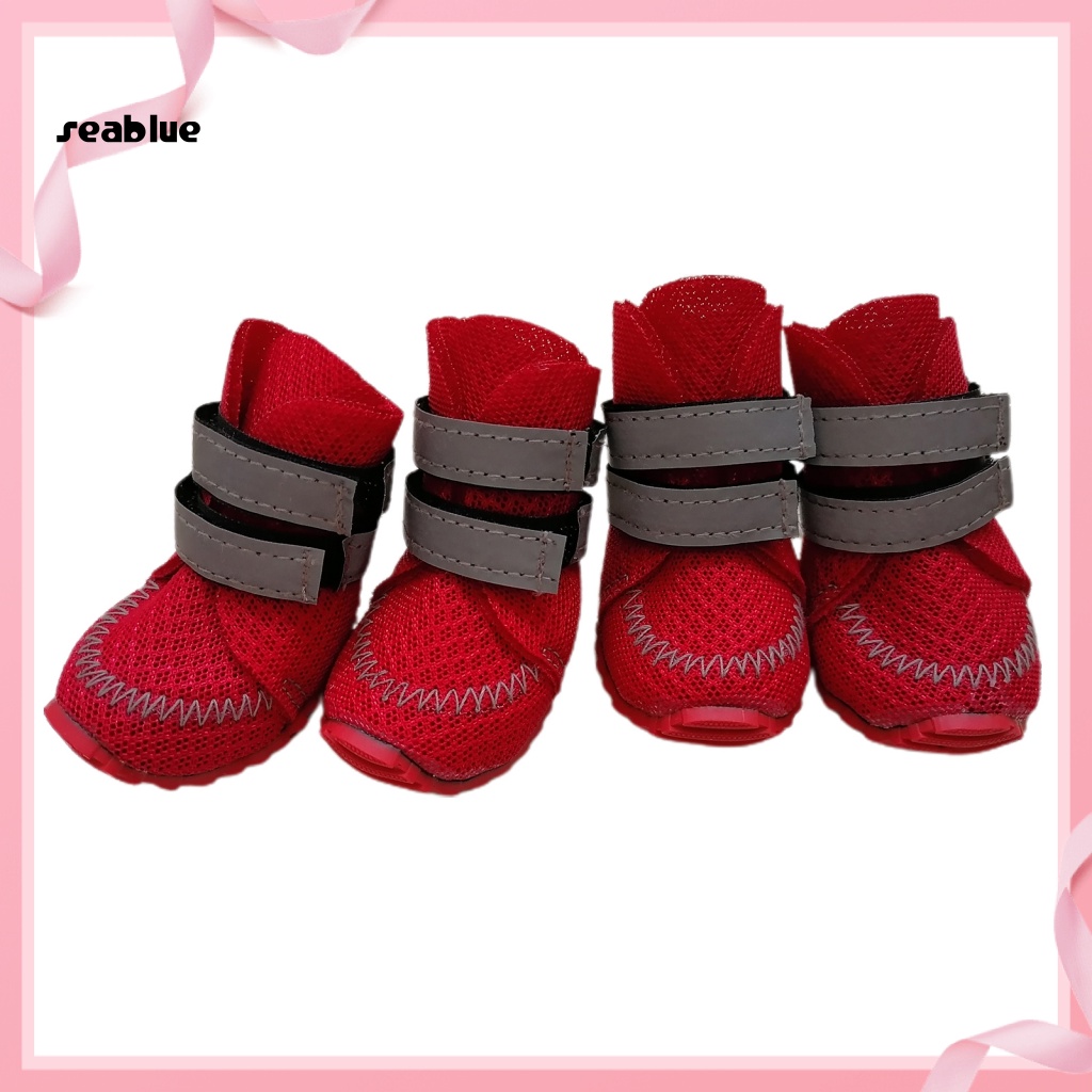 Set 4 Đôi Giày Chống Trượt Thoáng Khí Màu Sắc Xinh Xắn Dành Cho Thú Cưng