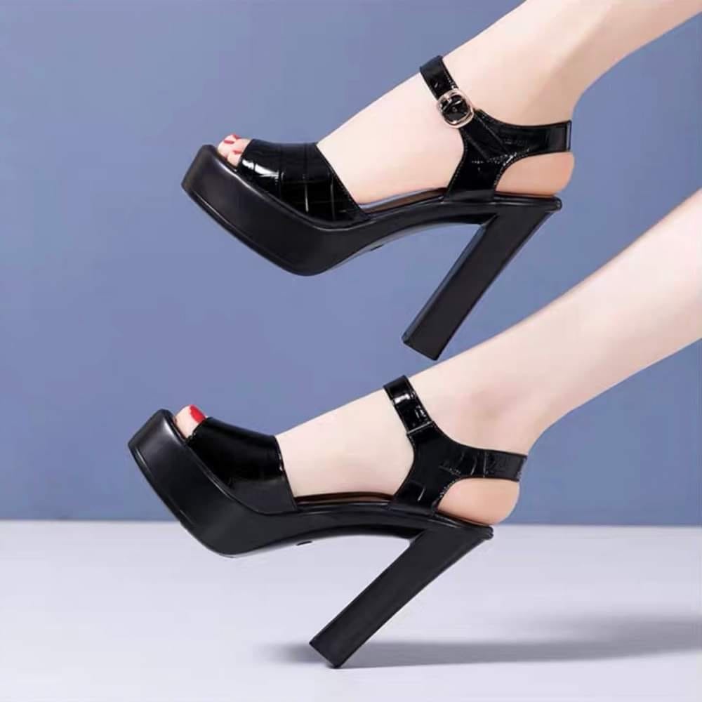 GIÀY SANDAL CAO GÓT VÂN CÁ XẤU 10P