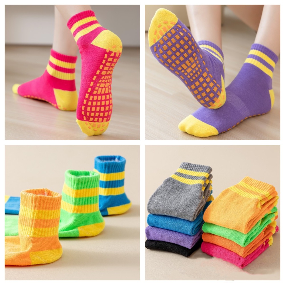 Đôi Vớ Cotton Đi Sàn Chống Trượt Dành Cho Trẻ Em Và Người Lớn