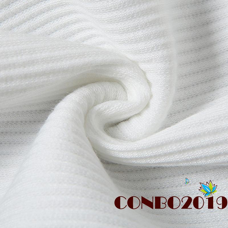 Áo Croptop Dệt Kim Tay Dài Cổ Chữ V Khoét Sâu Màu Sắc Thanh Lịch