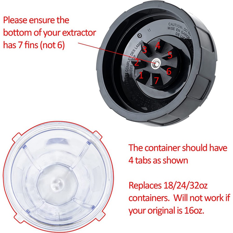 Bộ 2 Cốc Đánh Trứng 24 Oz Kèm Nắp Và Lưỡi Dao Tiện Dụng Cho Ninja (Auto IQ BL480 BL482 BL642 NN102 BL682 BL450)