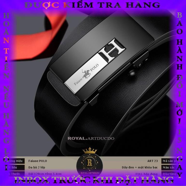 Thắt lưng nam FaiaoePOLO , dây nịt nam da bò Full hộp đựng cao cấp - ART23 hanthanh