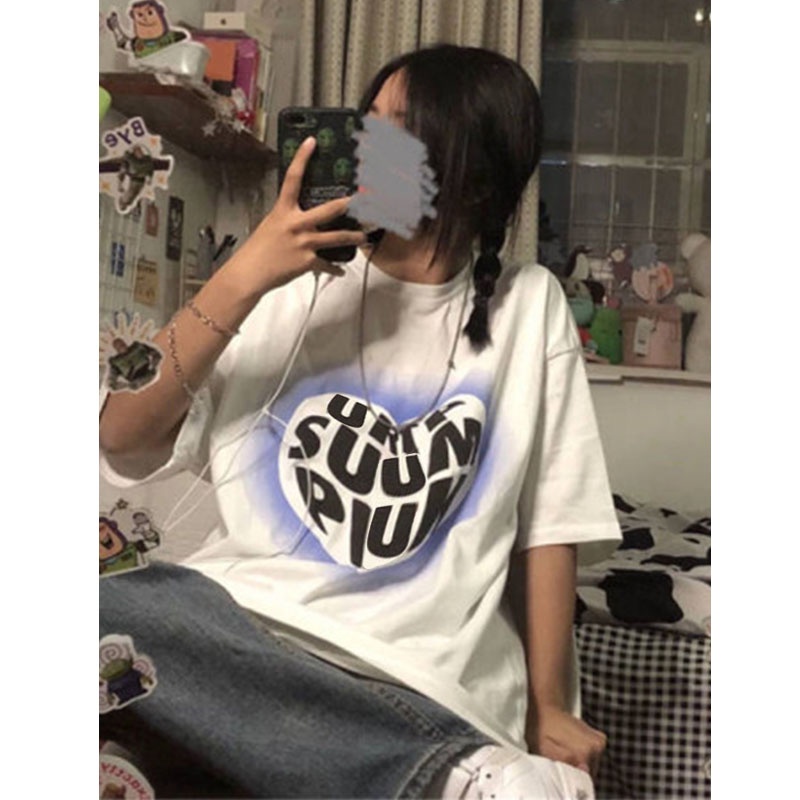 NRVP Áo Thun Tay Ngắn In Hình Thời Trang Đường Phố Hàn Quốc Mới Cho Nữ