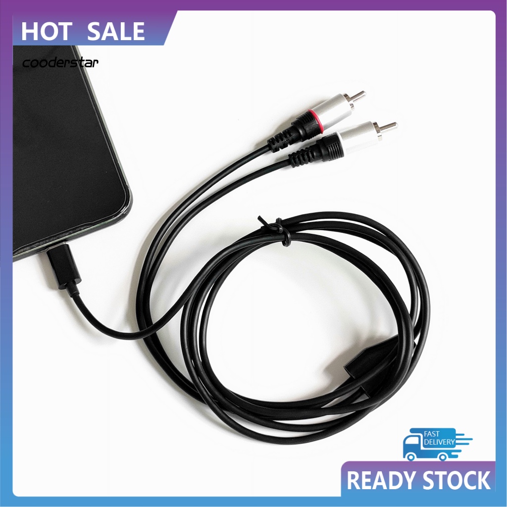 Cáp Chuyển Đổi Âm Thanh Từ Type-C Sang 2RCA Màu Trắng / Đen