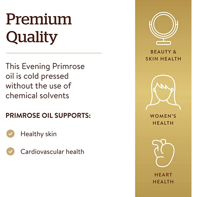Solgar Evening Primrose Oil 1300mg - Viên Uống Tinh Dầu Hoa Anh Thảo 60 viên