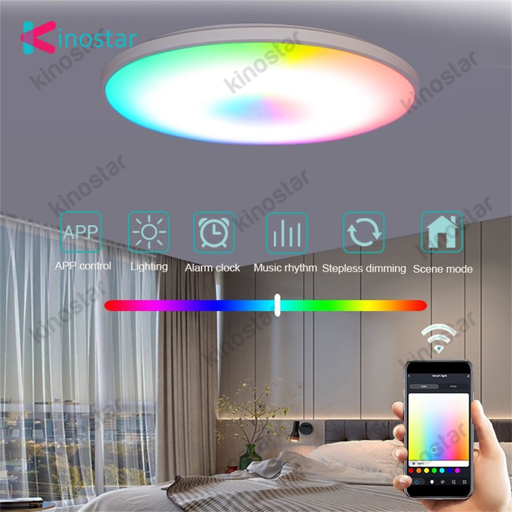 Tuya Thông minh trần ánh sáng Alexa Bluetooth Voice/App Control dẫn THT Rgb Màu xung quanh Phòng khách phòng ngủ trang trí ánh sáng kinostar