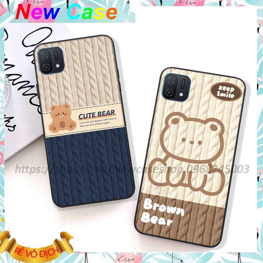 Ốp lưng Oppo A16k in hình họa tiết len Bear Cute