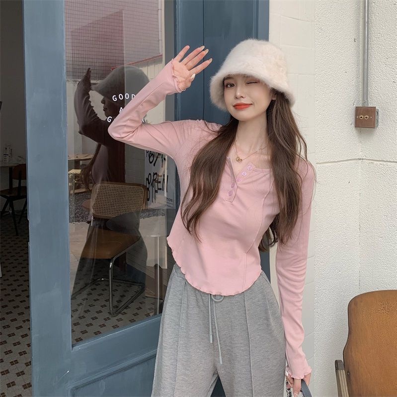 Áo kiểu NZN màu trơn dáng ôm thời trang xuân thu dành cho nữ