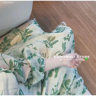 ĐẦM MAXI HOA NƠ CỔ