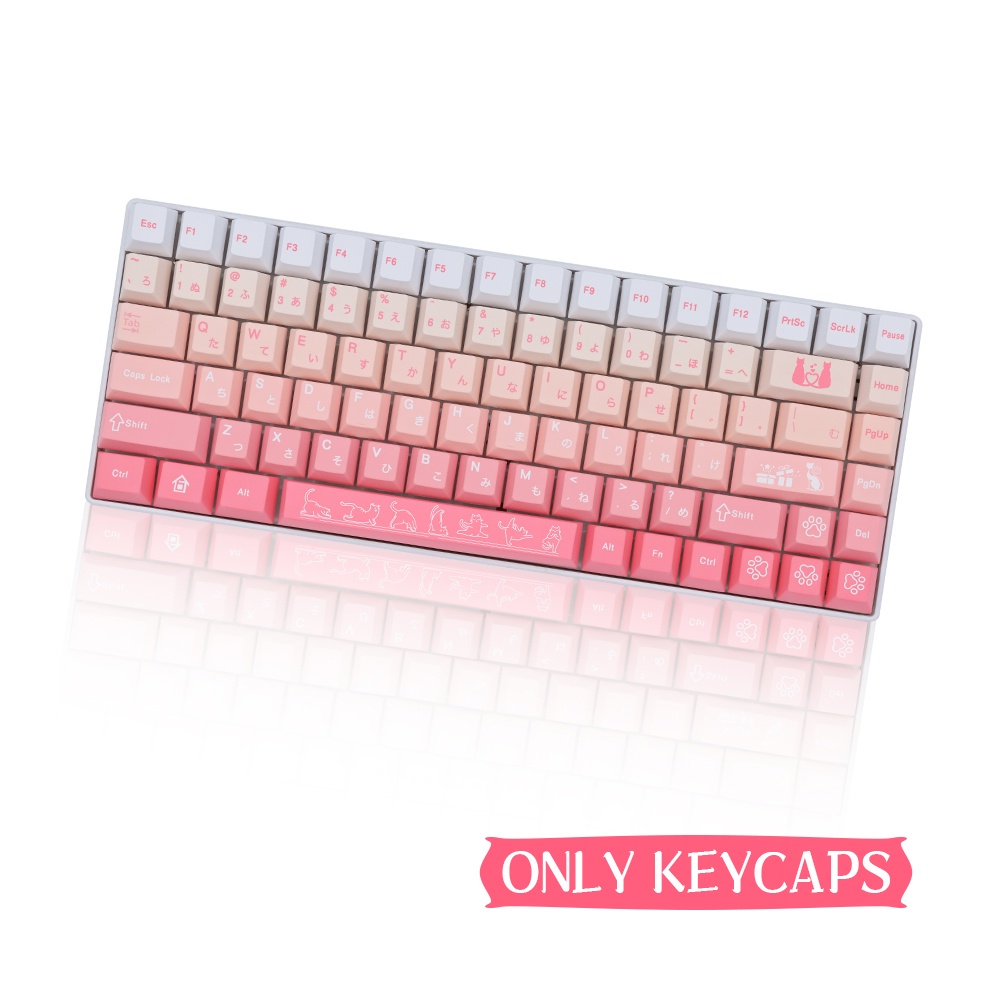 Pink Bana Sakura Gradient Keycaps Cherry Profile PBT For MK61 64 68 75 84 87 98 100 104 108 Mechanical keyboards