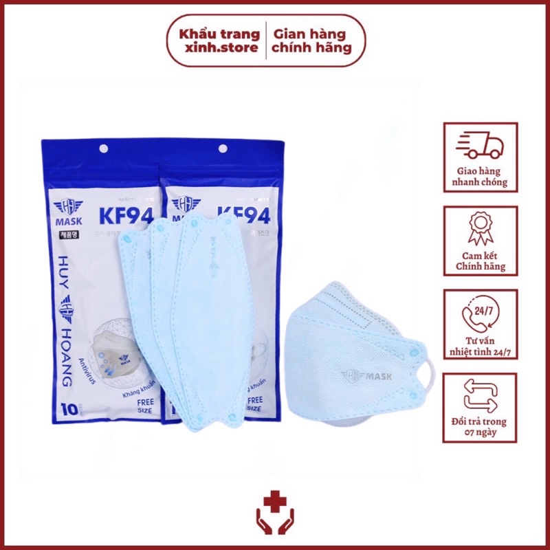 Thùng 300 Khẩu Trang Kf94 Huy Hoàng Mask 4 Lớp Kháng Khuẩn Chống Bụi