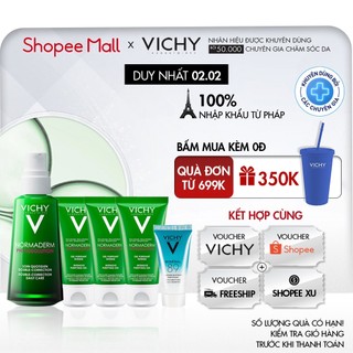 Bộ sản phẩm chăm sóc da hỗ trợ giảm mụn, phục hồi & làm sạch da Vichy Normaderm Phytosolution