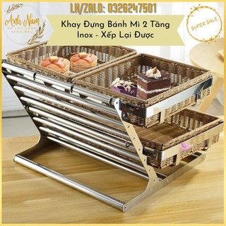 Khay đựng bánh mì khung inox cao cấp có thể xếp lại được