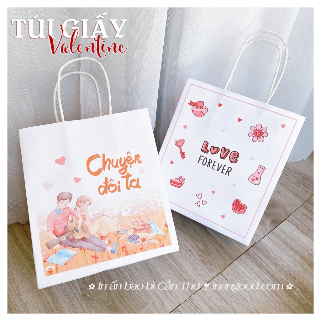 Túi đựng quà valentine nhiều mẫu lựa chọn - Túi giấy đựng hộp giấy đựng socola