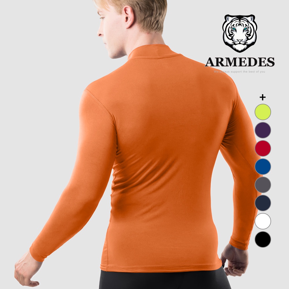 Áo Thun Thể Thao Nam Cổ lọ thấp Tập Gym  99% Polyester Siêu Thấm Hút và Mát Mịn Chính Hãng ARMEDES Hàn Quốc - AR 53