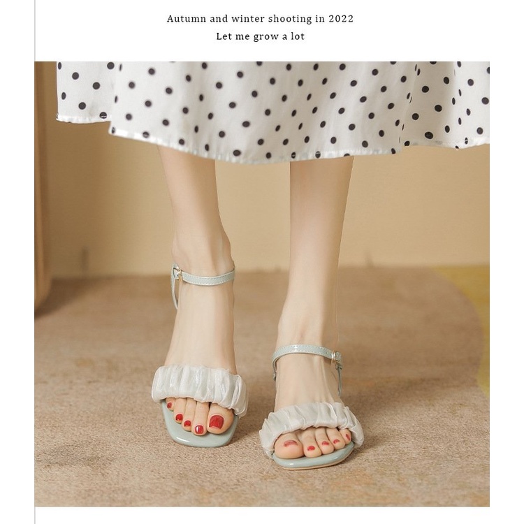 Giày nữ big size sandal đế vuông cao 3cm size 40 - 43