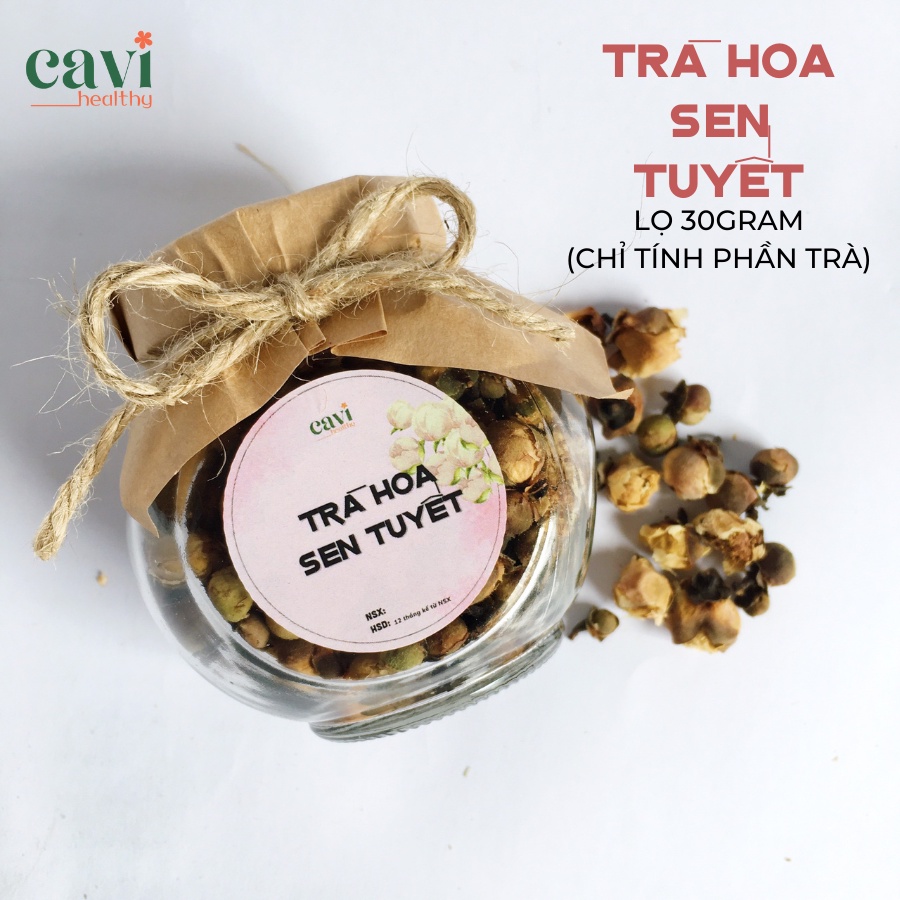Trà Hoa Sen Tuyết sấy khô 100g giúp đào thải độc tố, làm trắng da Cavi Healthy