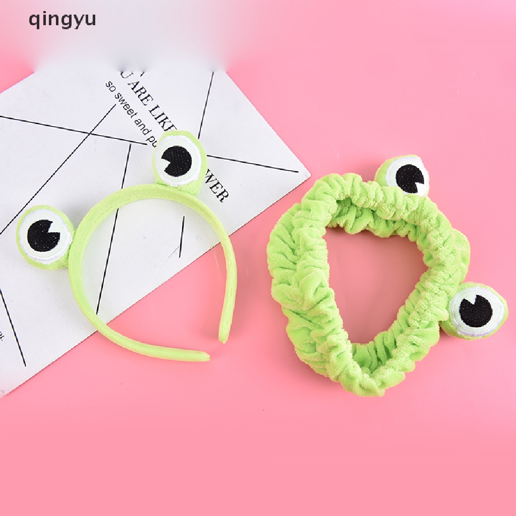 Băng Đô Trang Điểm Co Giãn Bản Rộng Hình Ếch Dễ Thương Cho Bé Gái