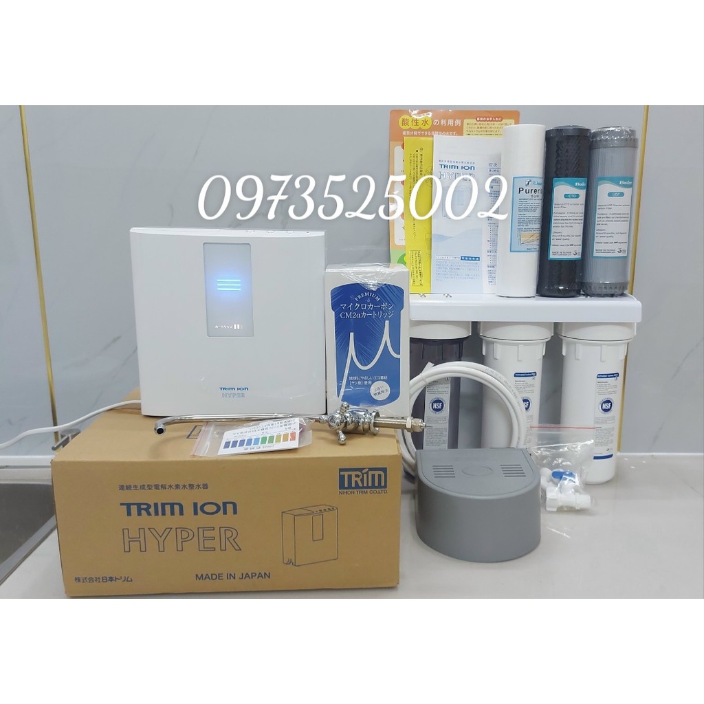 Máy lọc nước ion kiềm Trim ion Hyper sài lướt đẹp 95% còn nguyên thùng catalog