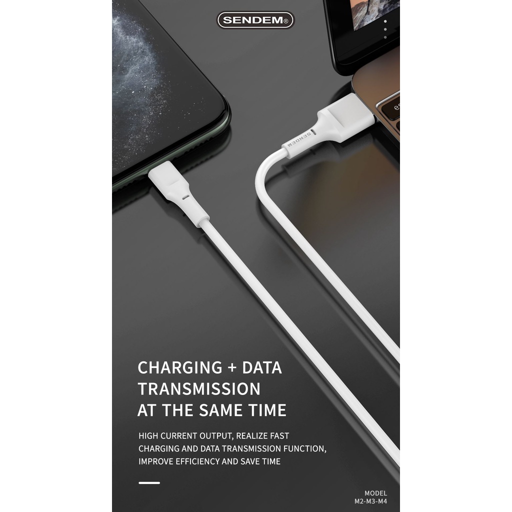 Cáp dữ liệu Sendem M4 5A sạc nhanh thông minh