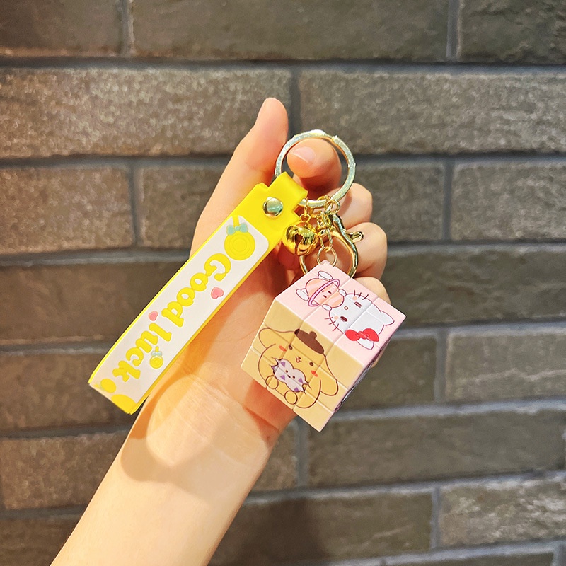 SANRIO Móc Khóa Hình Khối Rubik / Kuromi Hello Kitty Dễ Thương
