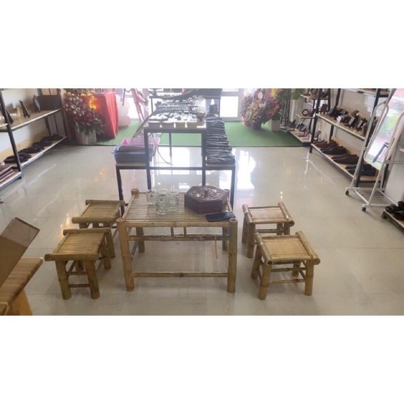 Bàn tre decor trang trí tết,trang trí chụp hình