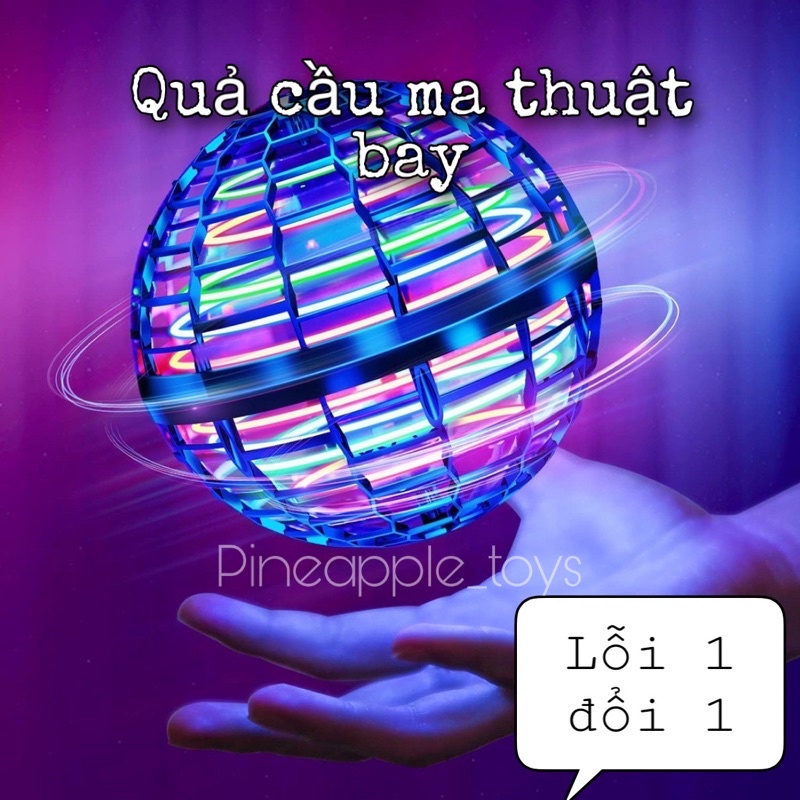 Quả Cầu Ma Thuật Phát Sáng Lơ Lửng Có Đèn Nhấp Nháy Nhiều Màu Sắc, Bóng Bay UFO Cho Bé