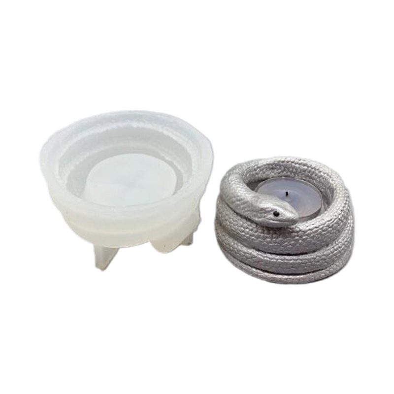 Khuôn Silicone Làm Giá Đỡ Nến Hình Rắn 3D Chống Dính Tiện Dụng