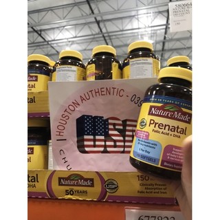 [ ĐỦ BILL STORE + AIR] Bổ bầu dành cho bà bầu Nature Made Mẫu Mới Prenatal Acid Folic + DHA  _ Live tại Mỹ