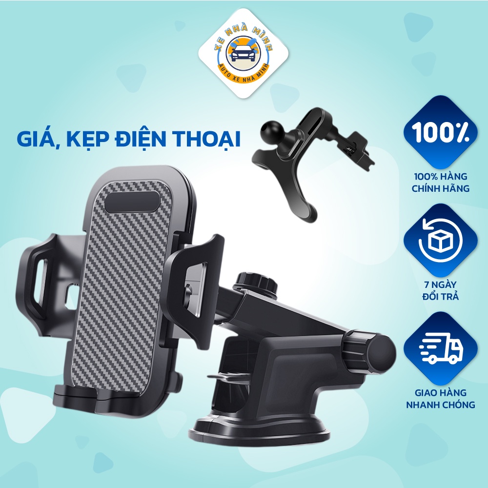 Giá đỡ điện thoại Xe Nhà Mình , kẹp điện thoại trên ô tô, xe hơi, đế hút chân không, xoay 360 độ