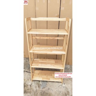 Kệ sách gỗ 4 tầng 60x28x120cm GỖ CAO SU 100%