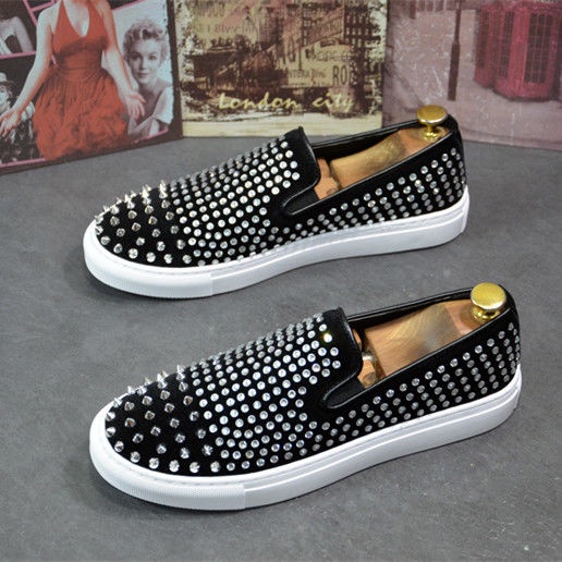 Giày Lười Đính Kim Cương Phong Cách Thời Trang Hàn Quốc 2023 Cho Nam