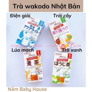 Date 2025 Trà wakodo trà xanh, lúa mạch, điện giải, trái cây cho bé ăn dặm