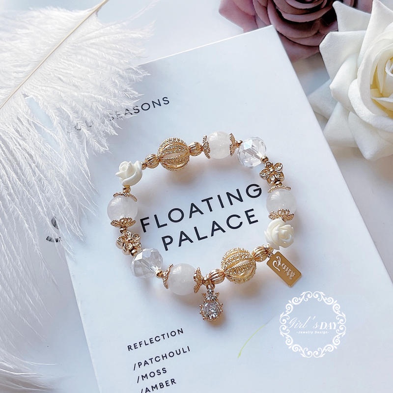 Vòng Tay Pha Lê Màu Trắng Thời Trang Cho Nữ