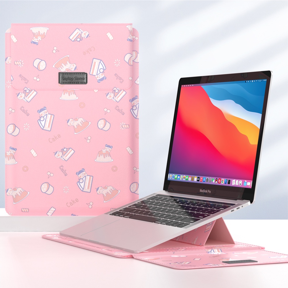 Túi Da Pu Đựng Laptop Macbook Air Pro 13.3 13.6 M2 M1 2022 2020 14 2021 HP Dell ASUS 13 inch Họa Tiết Hoạt Hình