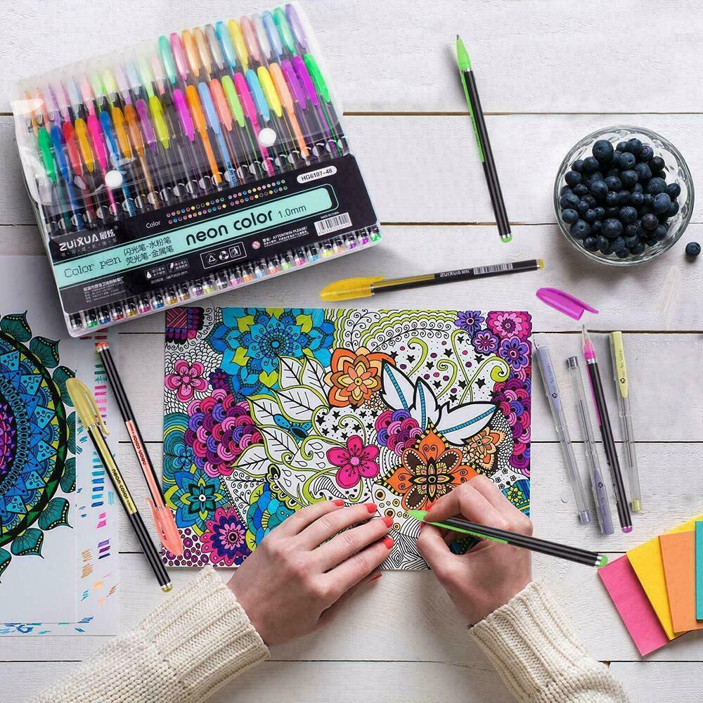 Set 48 Bút Mực Gel Nhiều Màu Sắc Tiện Dụng Chất Lượng Cao