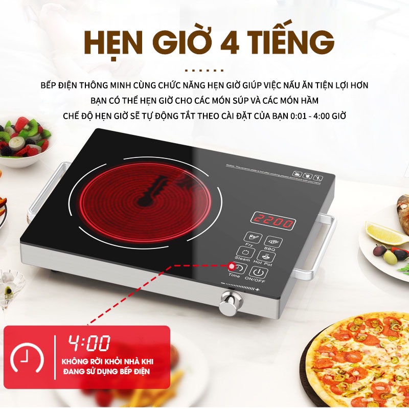 Bếp hồng ngoại cơ Bếp từ đơn  Bếp Âm Từ Đôi  Bếp cảm ứng  có chức năng hẹn giờ, cài đặt thời gia