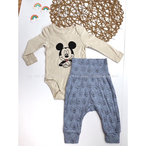 Bodychip HM Dài Tay Cotton Organnic Cho Bé Xuất Dư Xịn