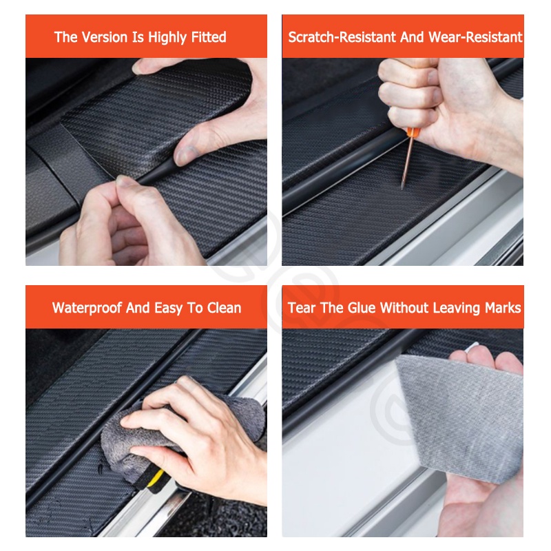 Sieece Cho Ford Everest Miếng Dán Tay Nắm Cửa Ô Tô Sợi Carbon Miếng Dán Hõm Cửa Ô Tô Chống Xước Trầy Xe Hơi Dán Xe Trang Trí ô Tô