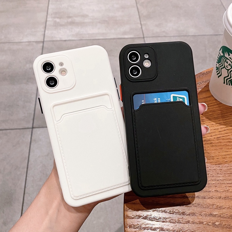 Ốp Điện Thoại Silicon Có Ngăn Đựng Thẻ Và Túi Khí Chống Rơi Cho Xiaomi Redmi Note 9 9S 9 Pro Max