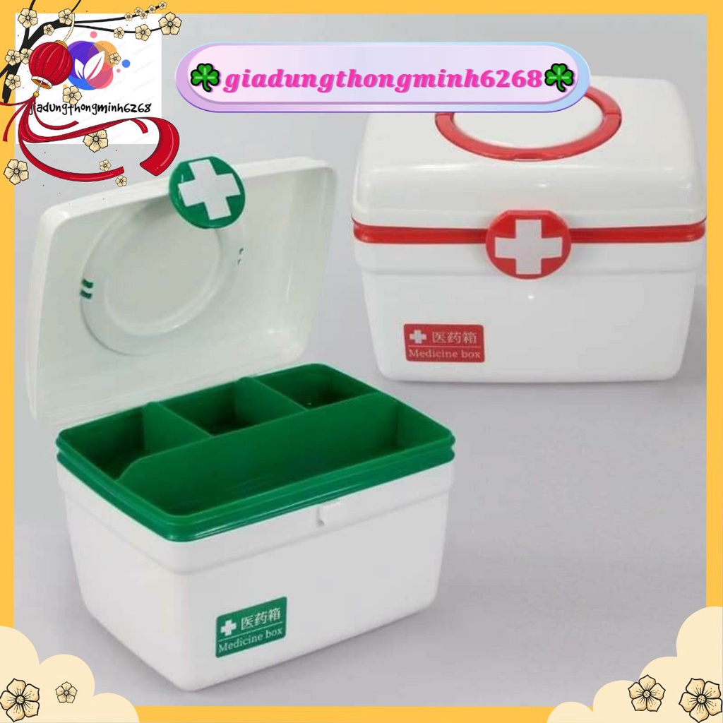Hộp dụng cụ sơ cứu 2 tầng thiết kế tiện lợi chất lượng cao Tủ thuốc, hộp đựng đồ y 🍁𝒈𝒊𝒂𝒅𝒖𝒏𝒈𝒕𝒉𝒐𝒏𝒈𝒎𝒊𝒏𝒉𝟔𝟐𝟔8🍁