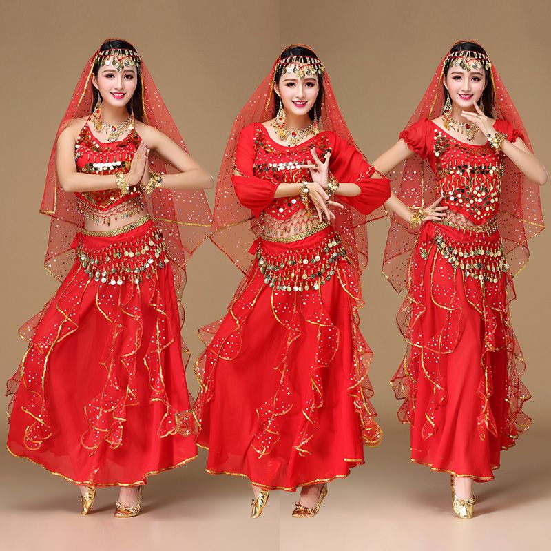 Bộ Trang Phục Biểu Diễn Múa Bụng Phong Cách Ấn Độ Cho Nữ