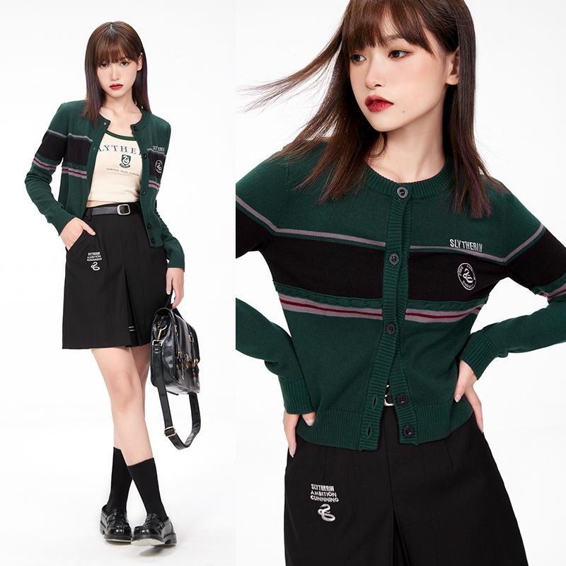 Áo Khoác Cardigan Sọc Ngang Phong Cách Harry potter Thời Trang Mỹ 3.14