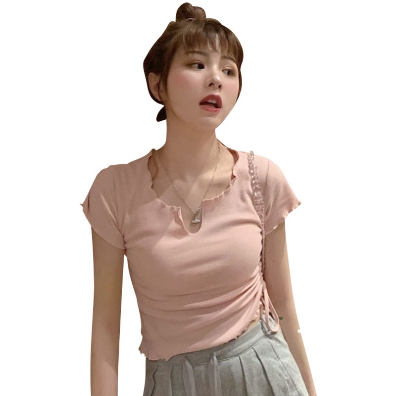 NRVP Áo Thun NgắN Tay DáNg Ôm ThờI Trang Cho Nữ