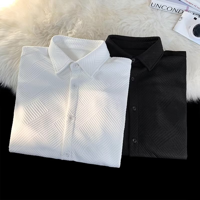 Áo Sơ Mi Dài Tay Dáng Rộng Hoa Văn Kẻ Sọc Phong Cách Retro Giản Dị Dành Cho Nữ Và Nam